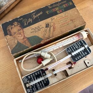 Vintage Westinghouse Thermometer Set with Red and White Accents